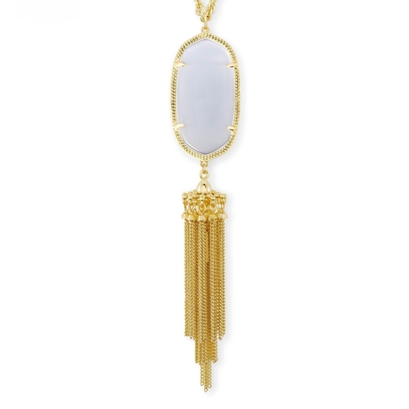 Kendra Scott Rayne Gold Long Pendant Necklace in Cats's Eye - Picture 9 of 9